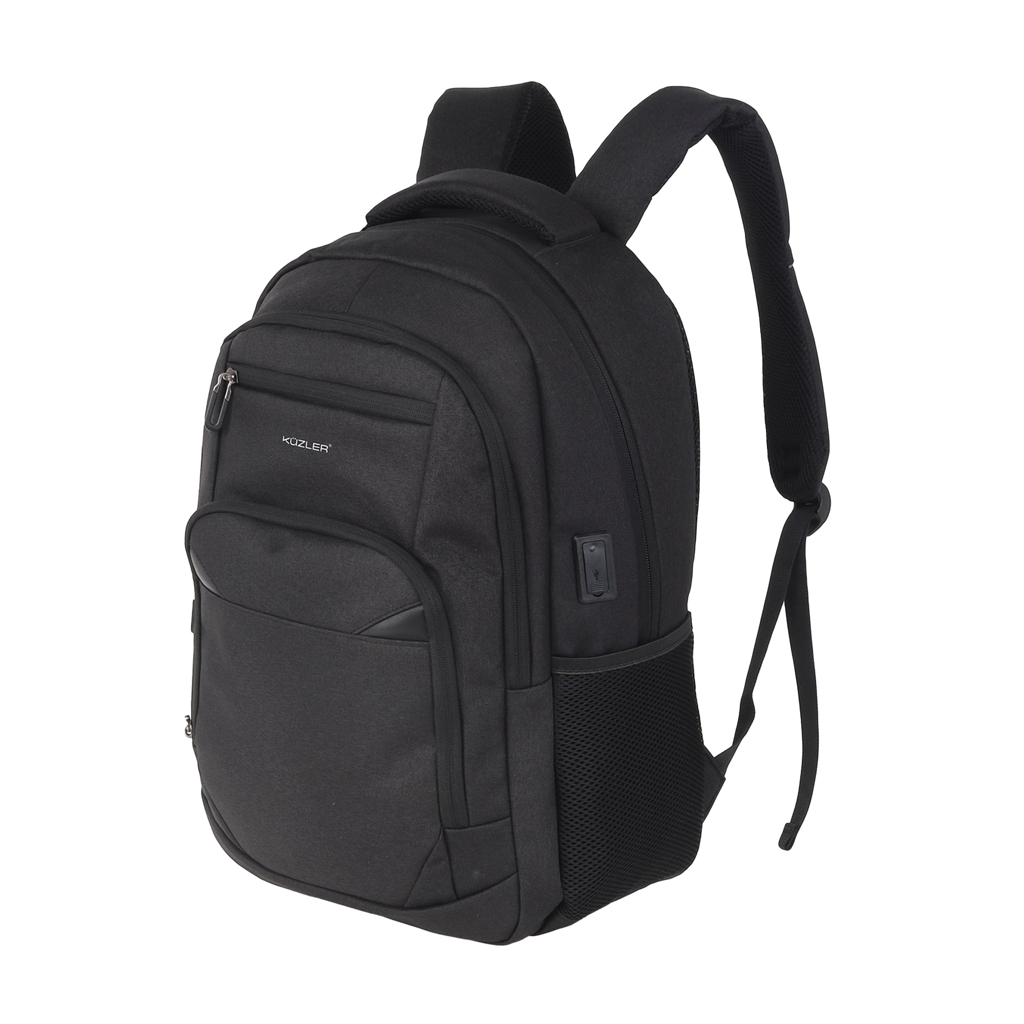 Mochila laptop 15.6" puerto cargador y bolsillo antirobo negro Kuzler