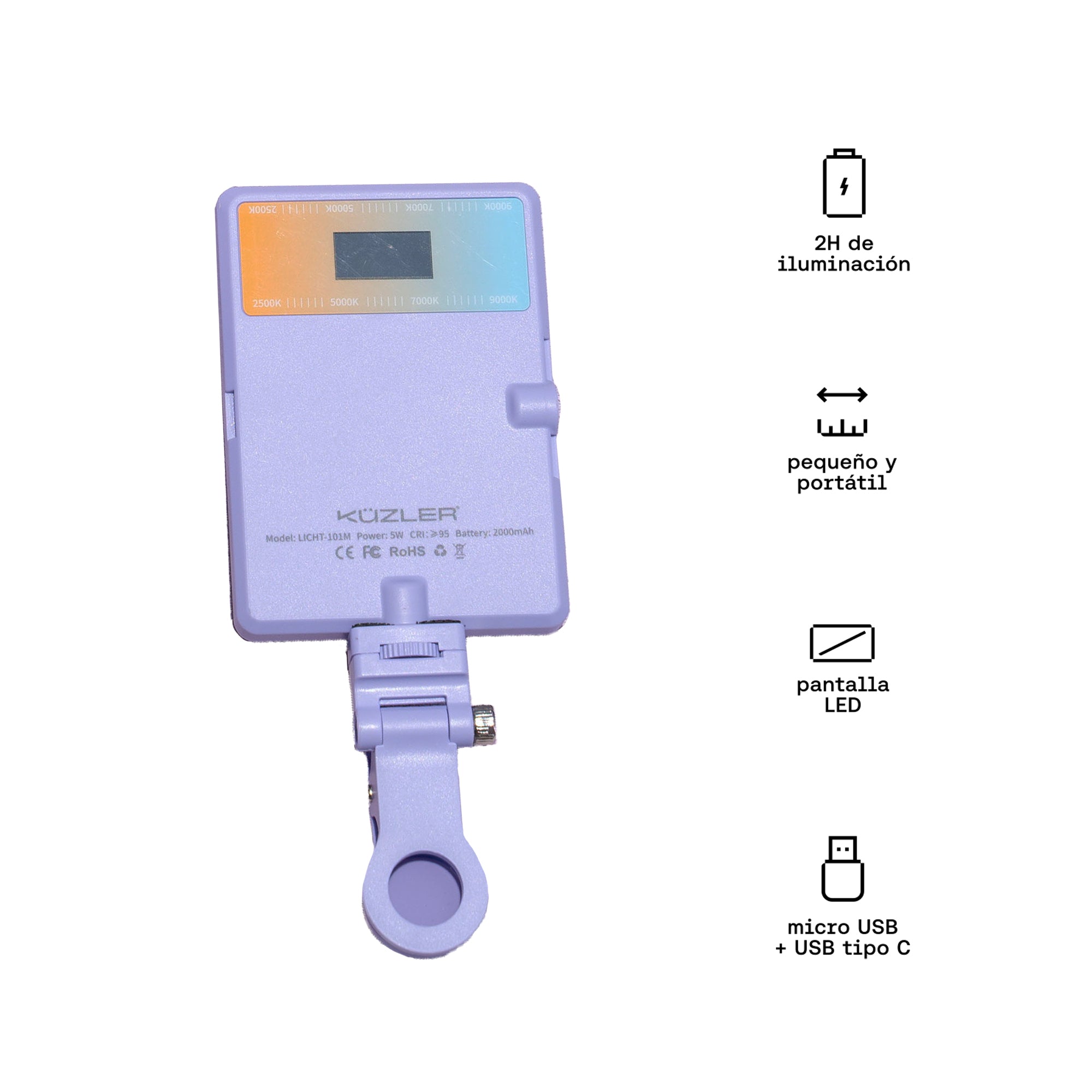 Luz Led Selfie Para Celular Alta Potencia Kuzler Licht-101M