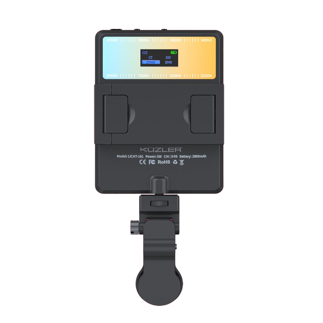 Pack Creadores de Contenido: Trípode + Luz led + Mini Cargador Portátil Negro