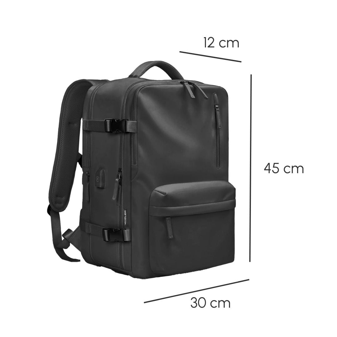 Mochila de viaje deportiva cabinera grande espaciosa negra Kuzler