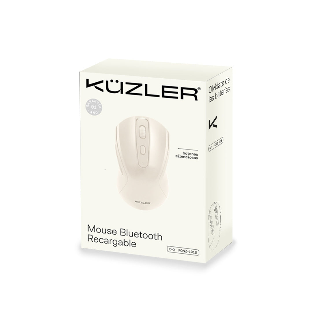 Mouse Inalámbrico Recargable Bluetooth color Beige FONZ-101B