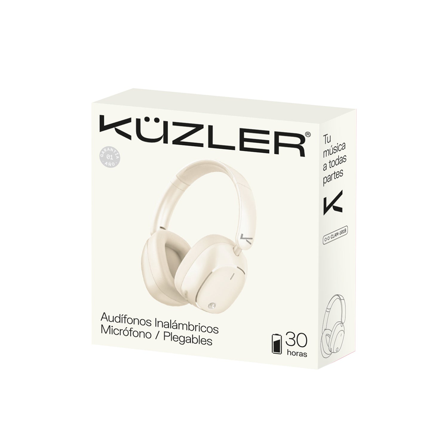 Audifono Overear Buetooth 30 horas CLAM-101