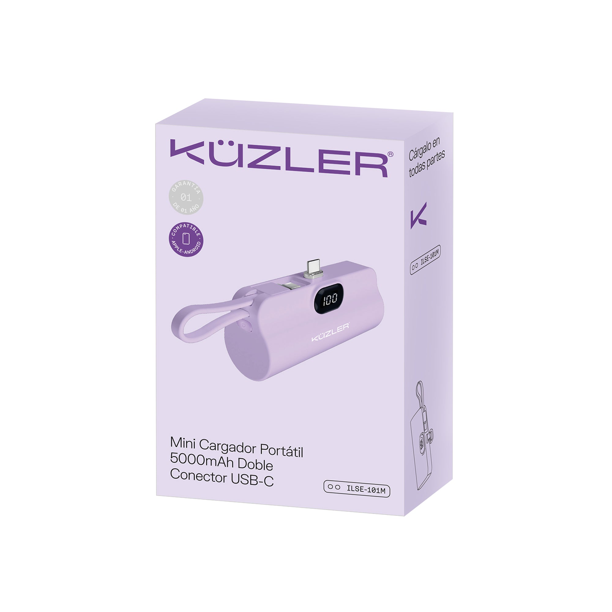 Mini Cargador Portátil 5000mah Entrada Tipo C Kuzler ILSE-101M
