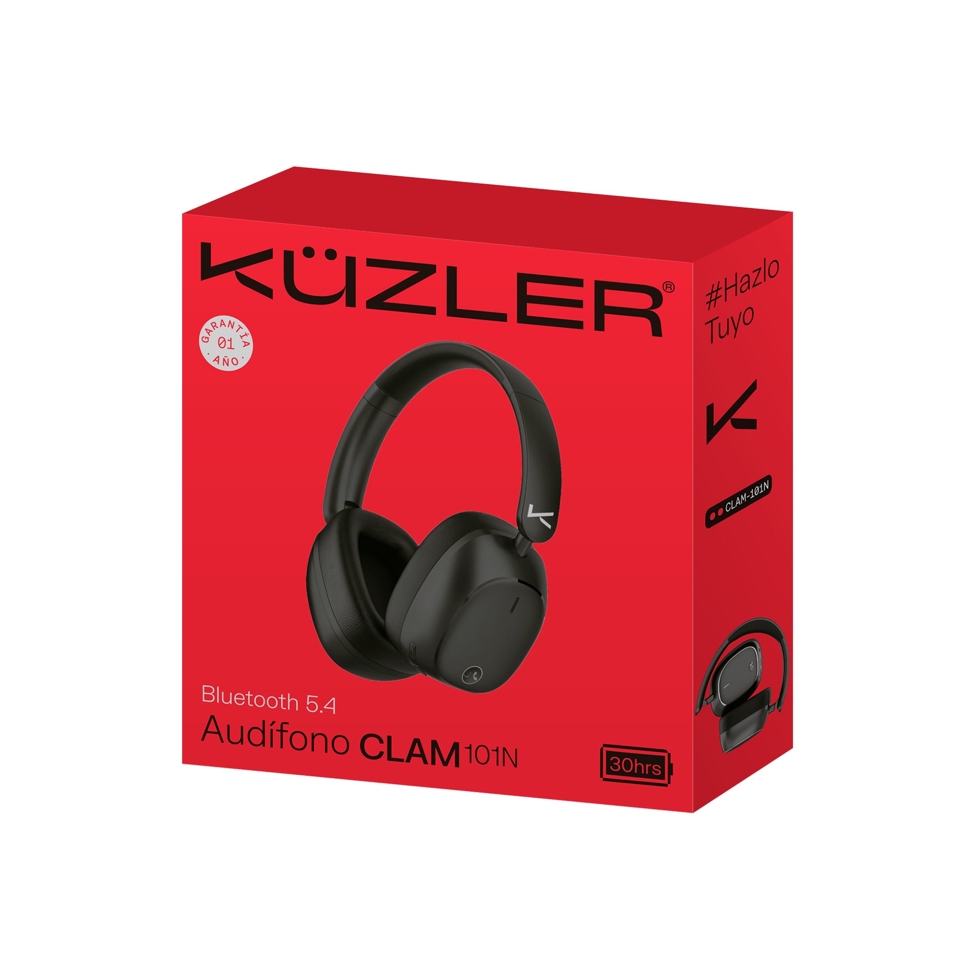 Audifono Overear Buetooth 30 horas CLAM-101N