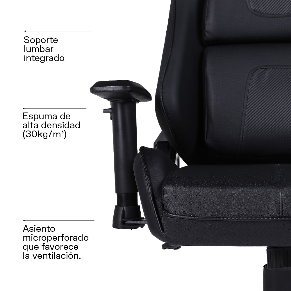 DRAKTAR -N – Silla Gamer Premium 180° · Base Metálica · Brazos 3D · 150 kg