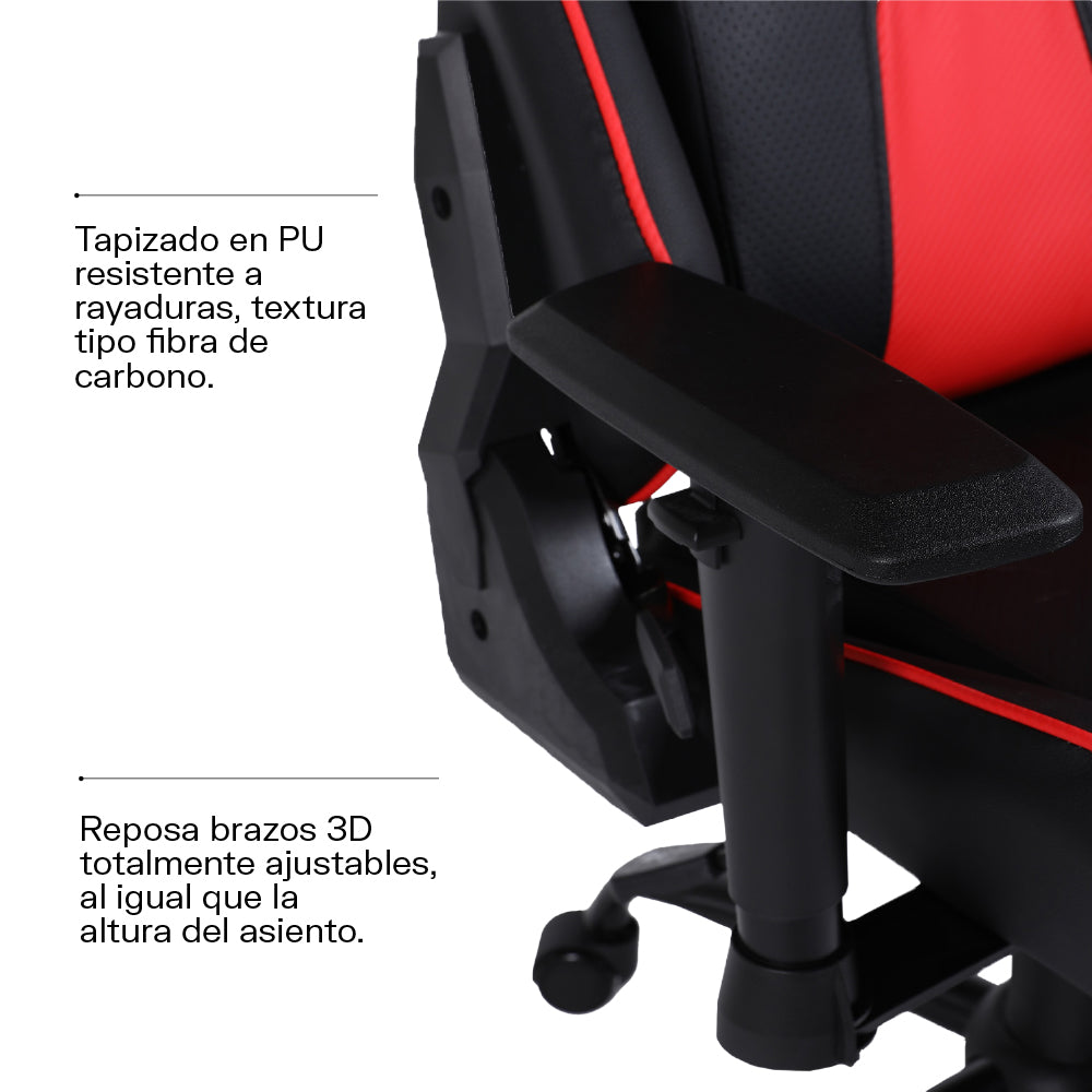DRAKTAR -RN – Silla Gamer Premium 180° · Base Metálica · Brazos 3D · 150 kg