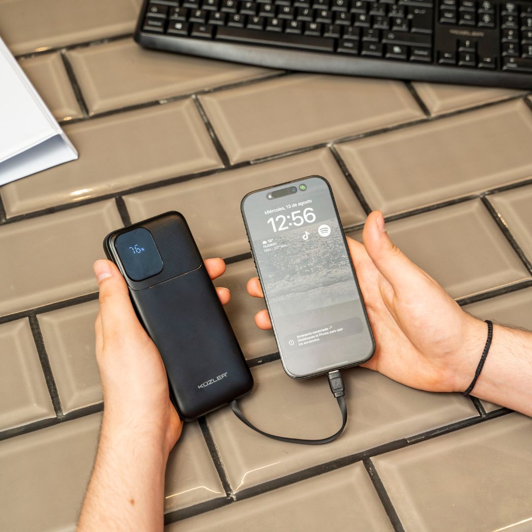 Powerbank 20,000mAh carga super rápida 22,5W cables incorporados