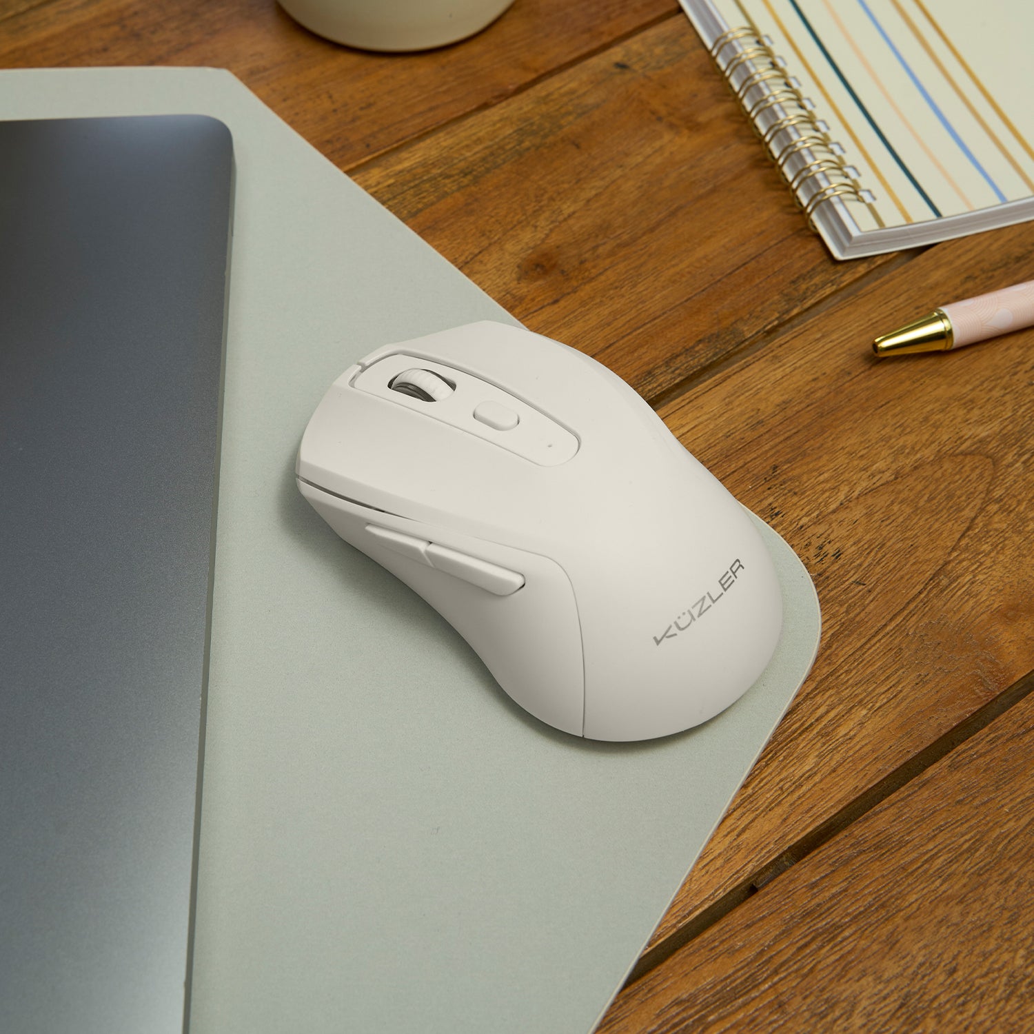 Mouse Inalámbrico Recargable Bluetooth color Beige FONZ-101B