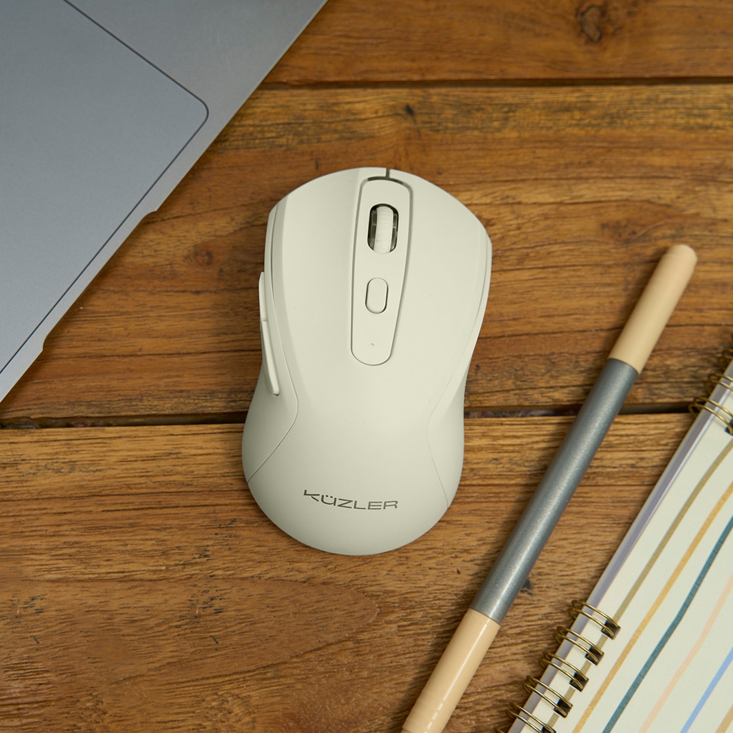 Mouse Inalámbrico Recargable Bluetooth color Beige FONZ-101B