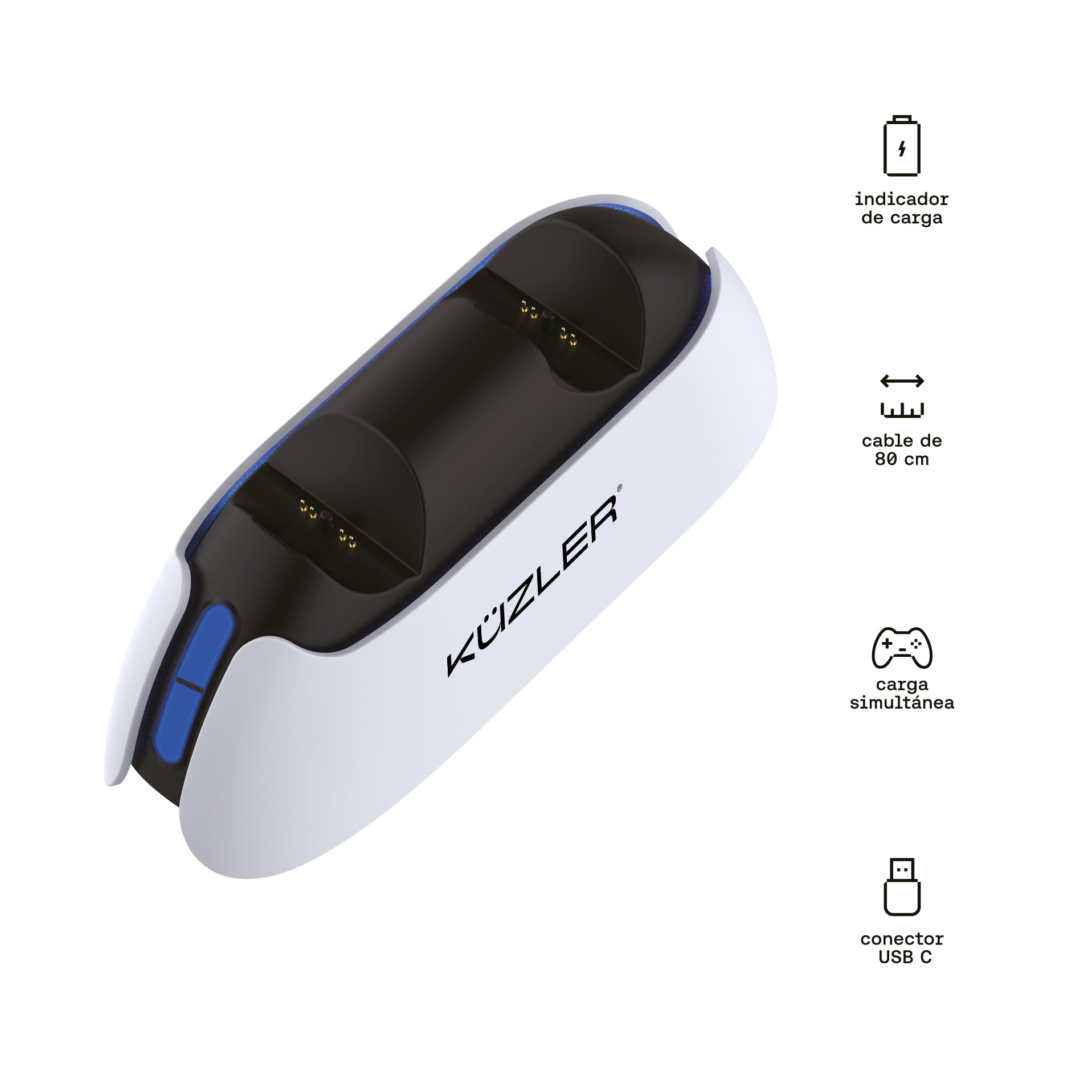 Cargador doble para controles PS5 de carga rápida