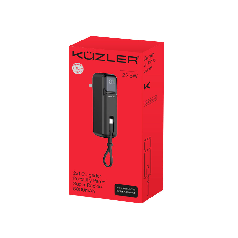 POWERBANK CARGA INALAMBRICA 5000MAH 22.5W LITRYQ-101