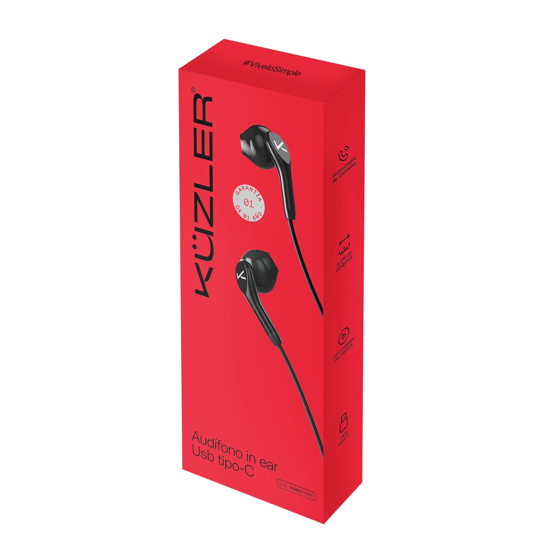 AudÍfonos Inear Cable 1.2m USB-C Harrey-101N