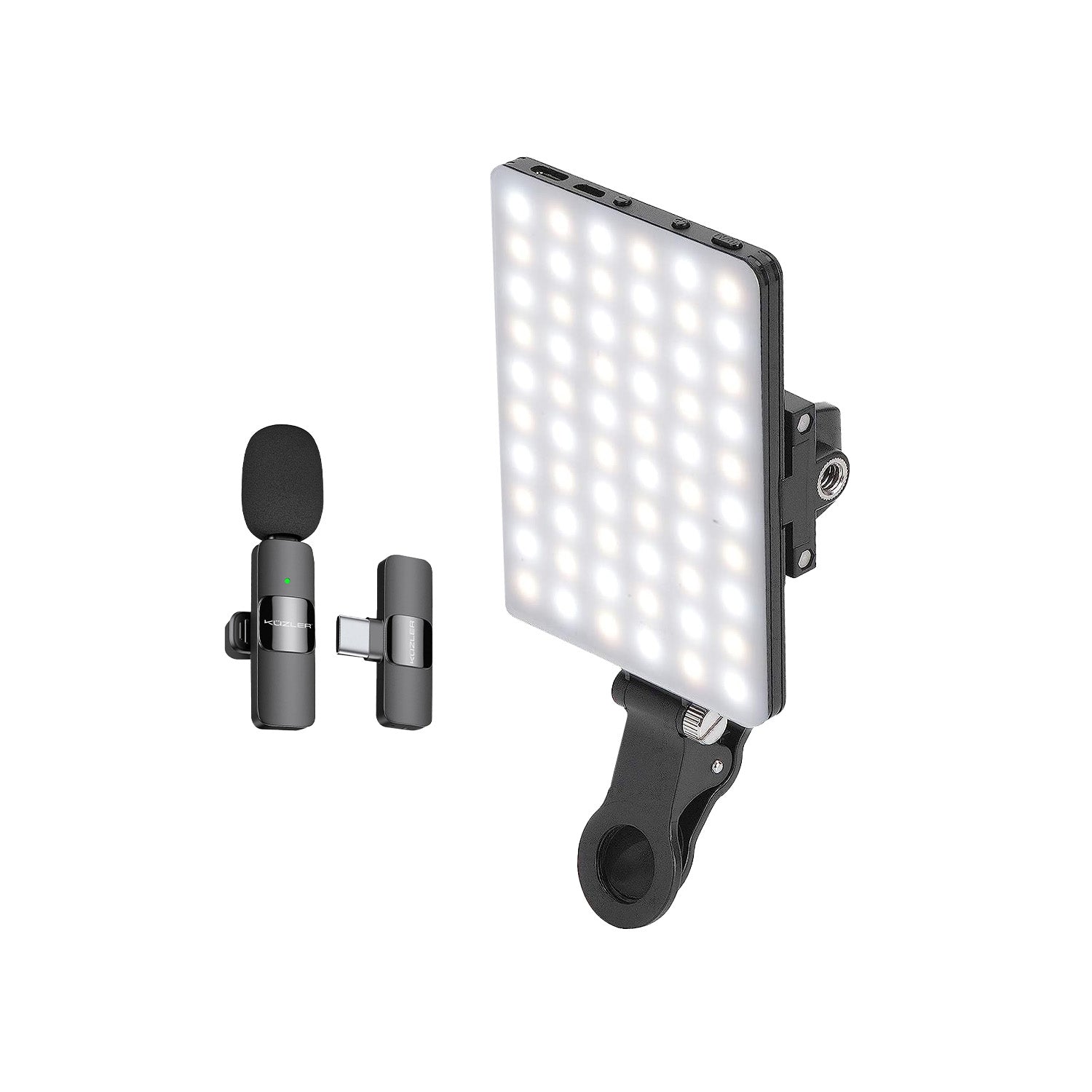 Pack 7 Creadores de contenido: Luz Led Alta Potencia + Micrófono para Celular Tipo C Kuzler