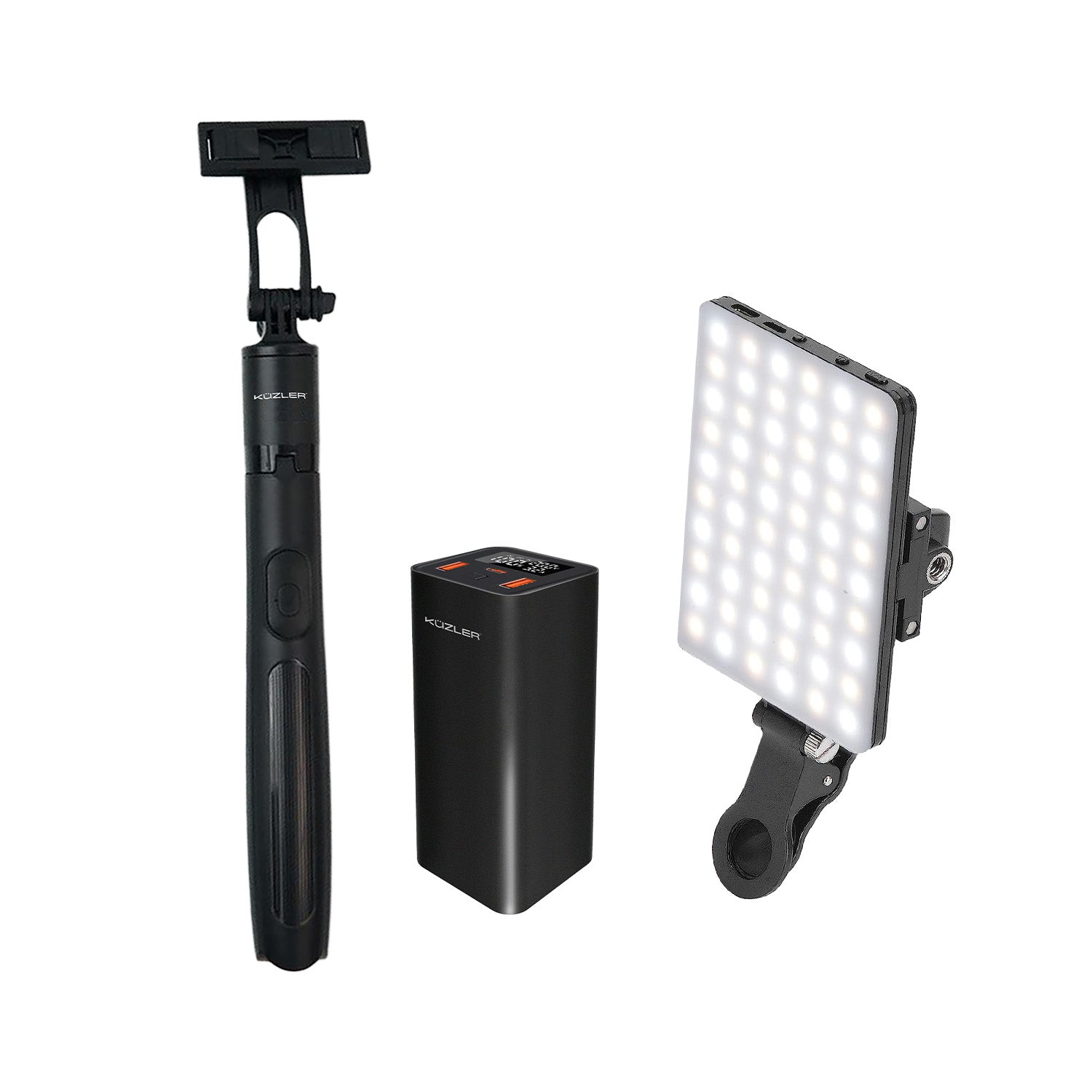 Pack 4 Trípode + Cargador Portátil laptop + Luz LED