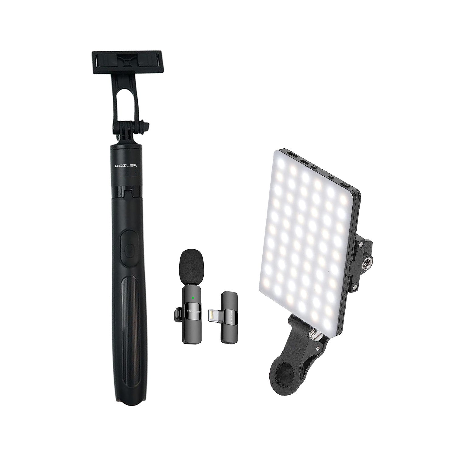 Pack 6 Creadores de Contenido: Trípode + Luz Portátil + Micrófono Tipo C