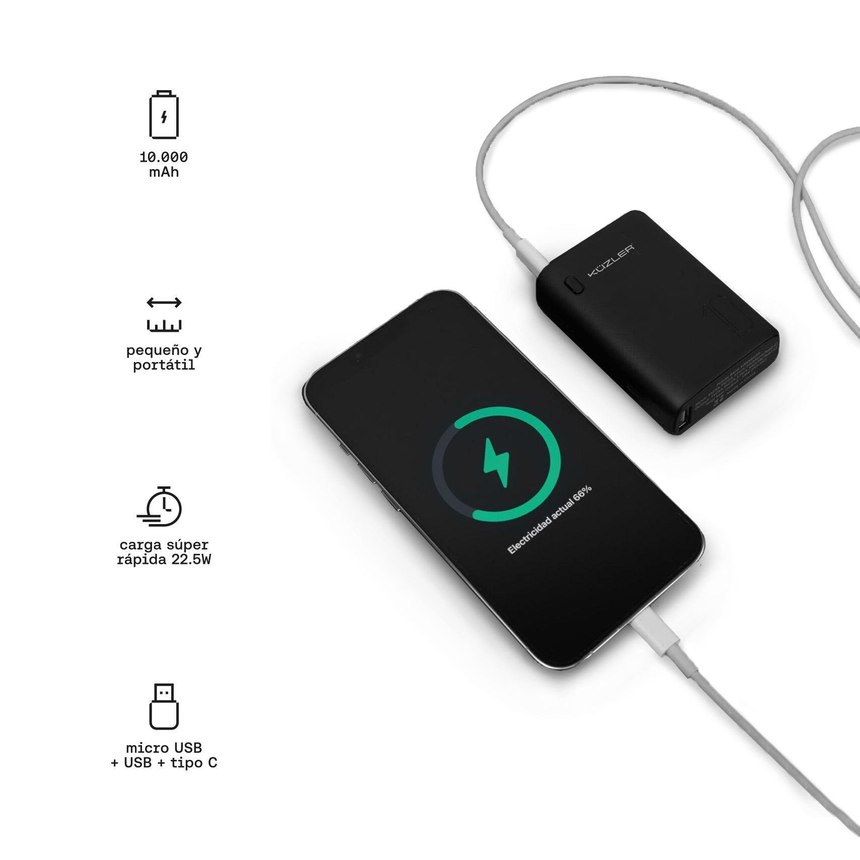 Mini Powerbank 10K mAh Carga súper rápida ANKE-002