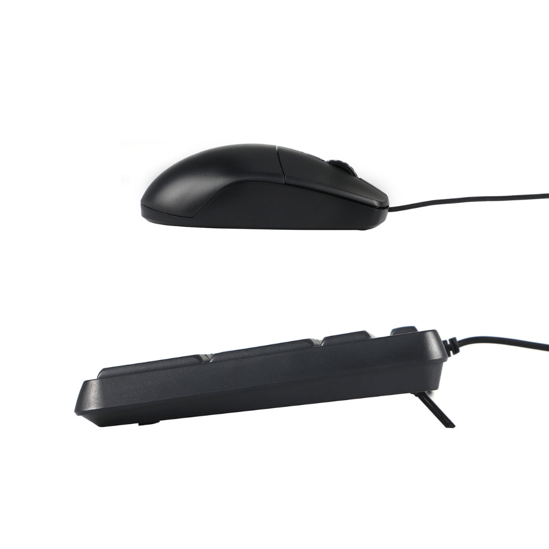 Combo Alámbrico Teclado y Mouse: Cable 1.5m, USB 2.0 Ambidiestro Kuzler