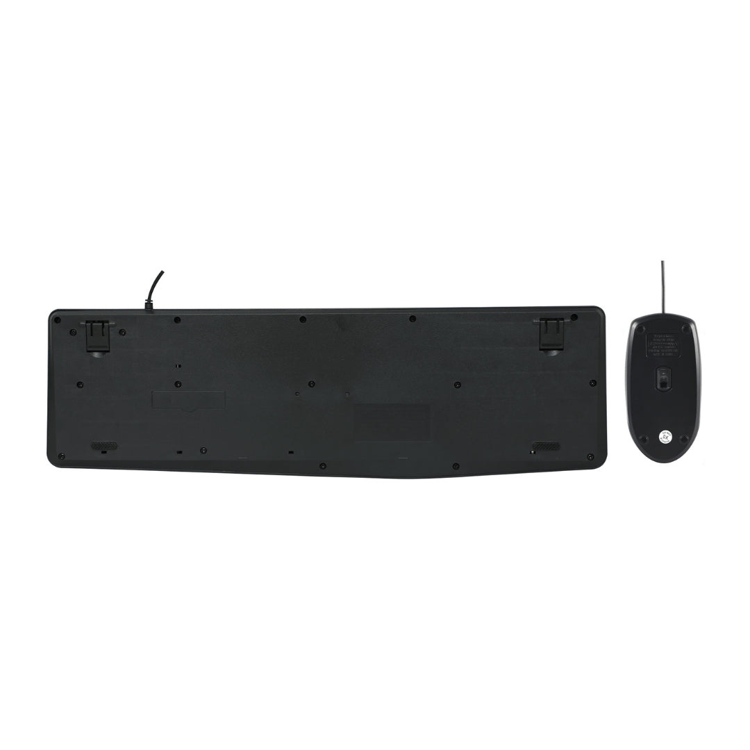 Combo Alámbrico Teclado y Mouse: Cable 1.5m, USB 2.0 Ambidiestro Kuzler
