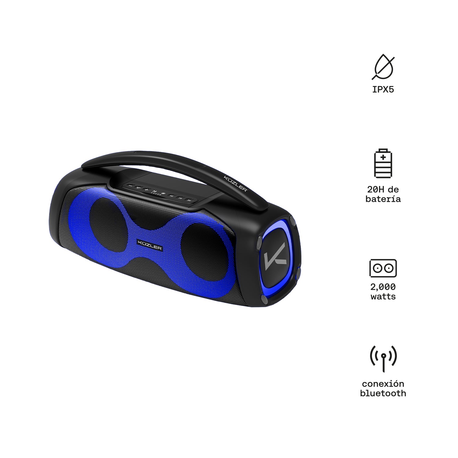 Parlante Bluetooth 20 horas 2000W PARTYBEAT-1