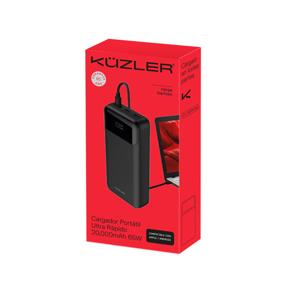 POWERBANK LAPTOP CARGA ULTRA RÁPIDA 20000MAH 65W VELIOX-101